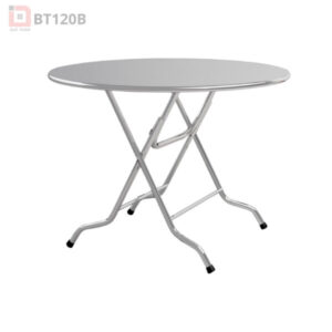 Bàn Ăn Inox Mặt Tròn Gấp Gọn –  BT120B
