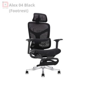 Ghế công thái học Ergonomic Govi Alex 04 Black (Footrest)