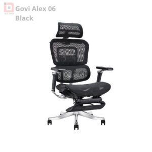 Ghế công thái học Ergonomic Govi Alex 06 Black (Footrest)