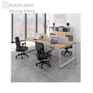Cụm bàn làm việc RUC01-2412 khung trắng