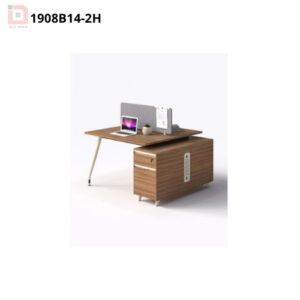 Bàn nhân viên 1.4m kèm tủ, kiểu chân 1908B14-2H