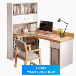 Bàn làm việc chữ L liền kệ sách ABP048