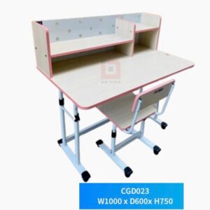 Bàn ghế học sinh liền giá sách CGD023